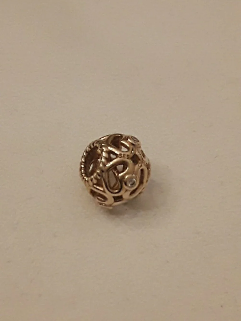 Pandora 14K solid Diamond open heart charm - Picture 2 of 4